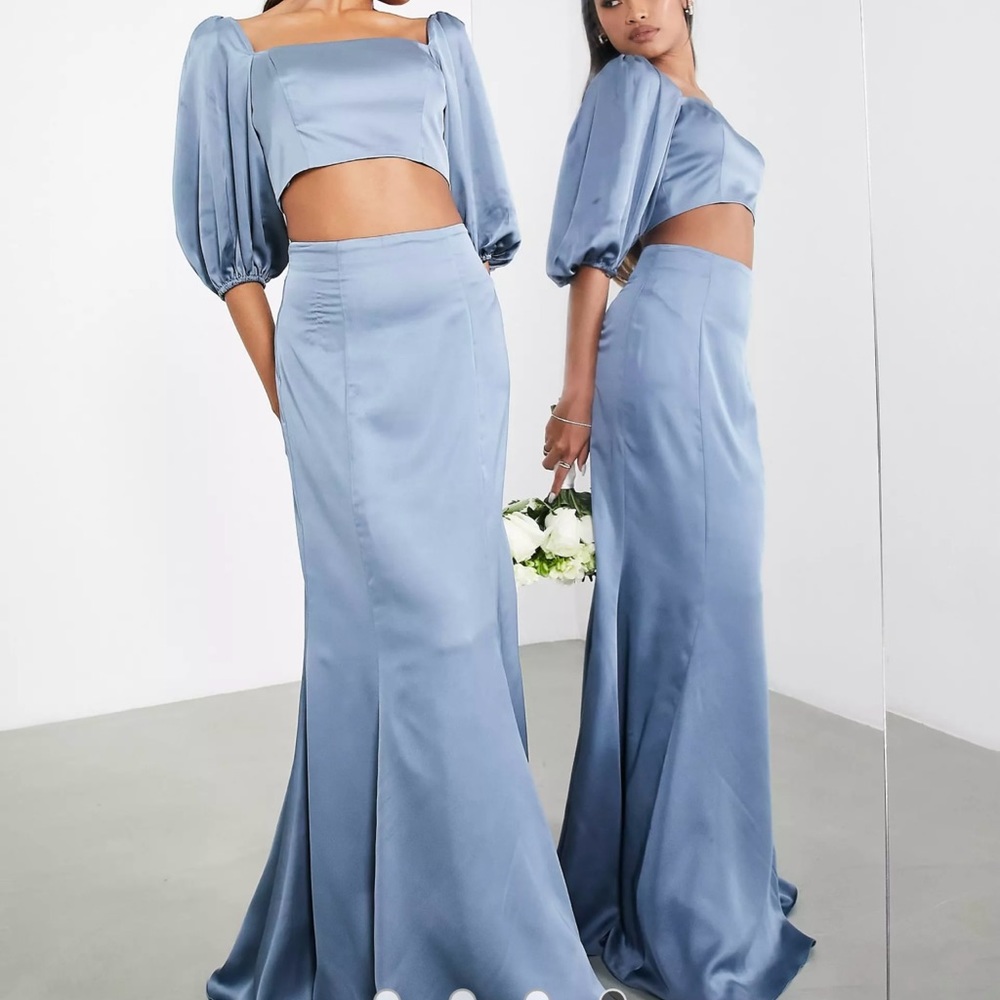 ASOS Satin Blue Set